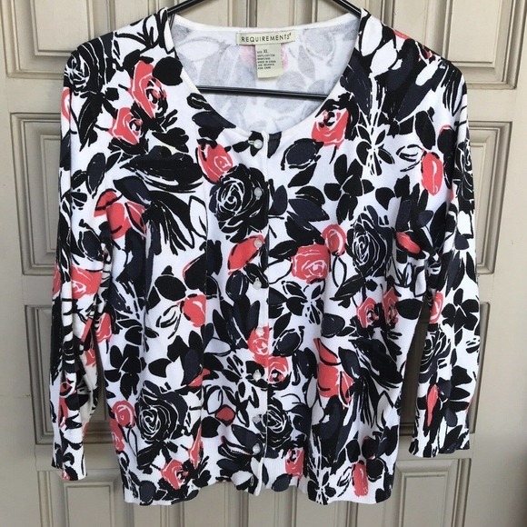 Requirements Sz XL Vintage Cardigan Round Neck Pre-Owned - Picture 1 of 6